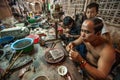 Khmer smith create necklace and precious accessory. Koh Kong Market, Koh Kong Province, Cambodia